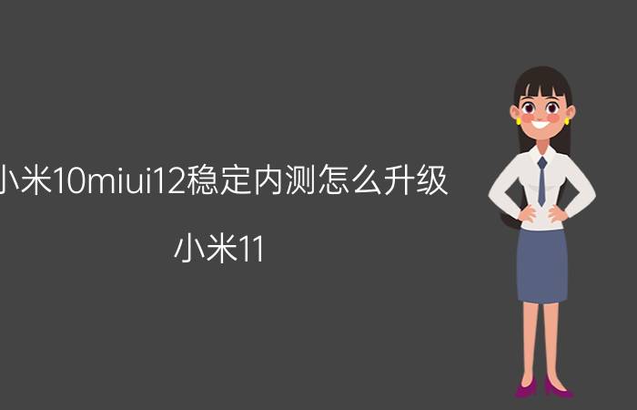 小米10miui12稳定内测怎么升级 小米11 miui 12.5系统更新扩展？